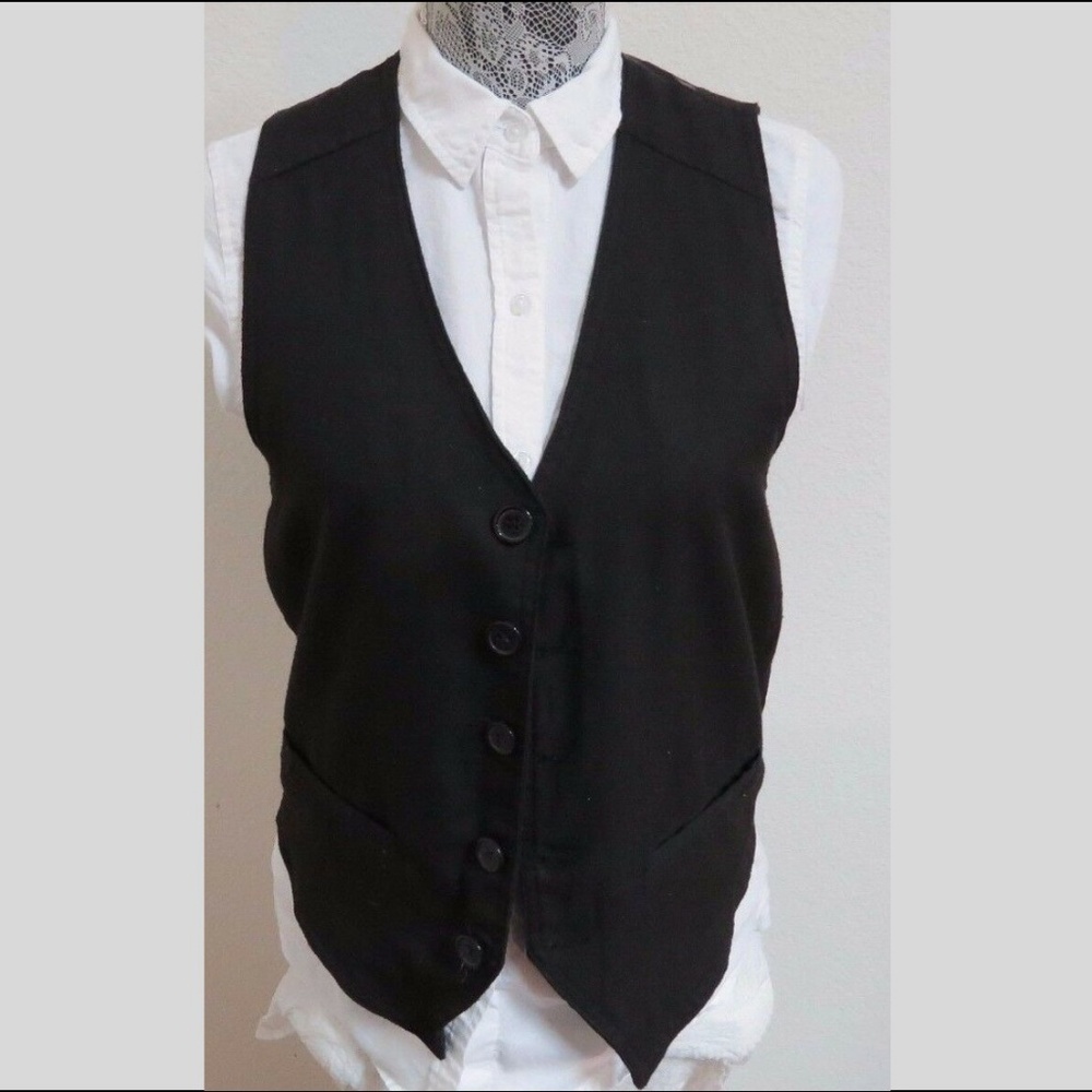 Sz S Black Solid Sovereign Code Mens Polyester #234T Suit Vest